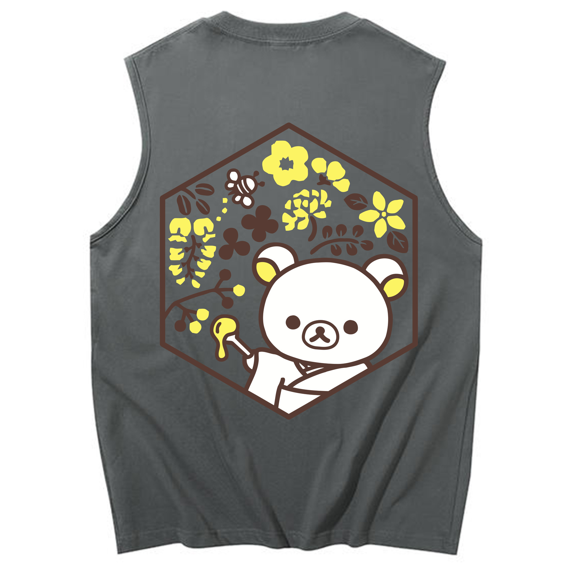 （画像用） リラックマ リラックマ キイロイトリ Rilakkuma Korilakkuma Kiiroitori コットン100％タンクトップ（背面プリント）
